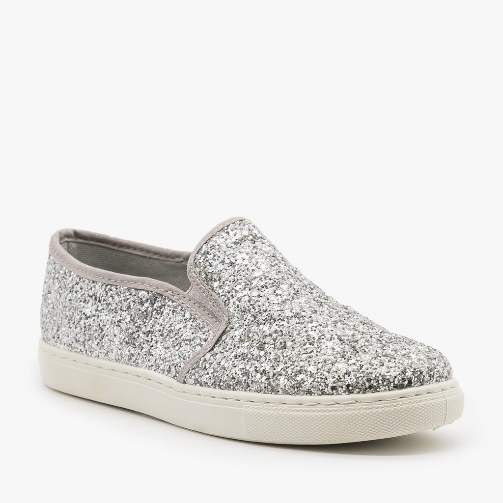 glitter slip on shoes